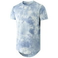 thumbnail image 1 of KLIEGOU Men's Hip hop Tie Dye Short Sleeve T-Shirt(Blue M), 1 of 3