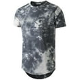 thumbnail image 1 of KLIEGOU Men's Hip hop Tie Dye Short Sleeve T-Shirt(Grey M), 1 of 3
