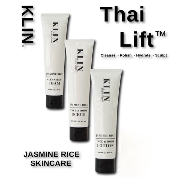KLIN Jasmine Rice Cleansing Foam | Scrub | Lotion - Thai Lift™ Step: 1-2-3