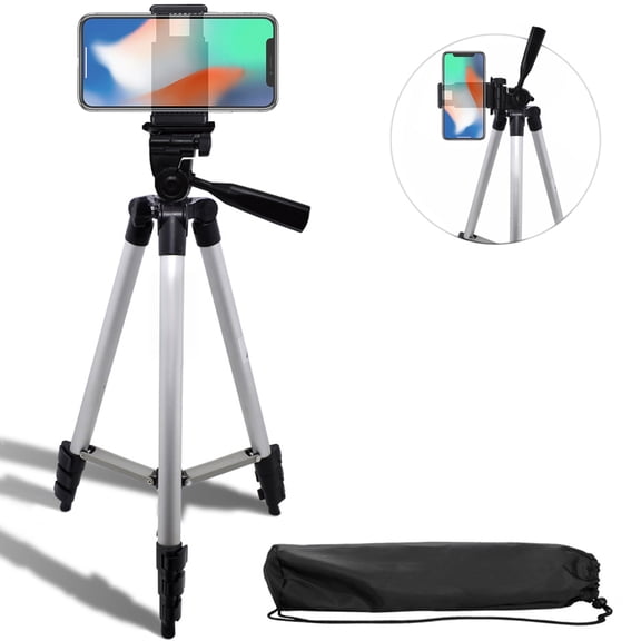KLIOMAX 50" Inch Aluminum Camera Tripod and Universal Smartphone Mount For all iPhone, Samsung and Most Smartphones
