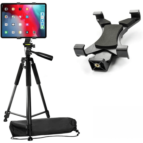 KLIOMAX Universal Tablet Tripod Mount and Universal Smartphone Mount Holder for All Smartphones and Tablets (60" Tripod + Tablet Holder)