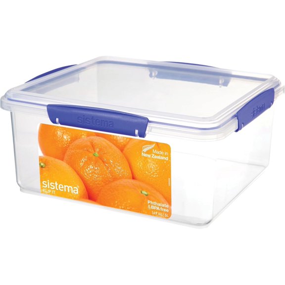 KLIP IT Large 5L Food Storage Container, Airtight & Stackable, Dishwasher, Freezer, & Microwave-Safe, BPA-Free