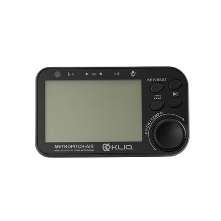 KLIQ MetroPitch-Air - Rechargeable Digital Metronome Tuner For All Instruments (with Wireless Clip), BLACK