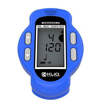 KLIQ MicroNome - USB Rechargeable Digital Clip-On Metronome, (MicroNome, Blue)