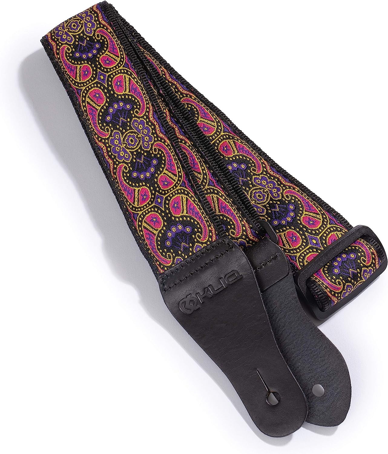 Vintage Woven Guitar Strap for Acoustic and Electric Guitars with 2 Rubber  Strap Locks, Pink Flowers