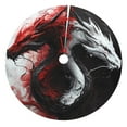 thumbnail image 1 of KLL 30" Christmas Tree Skirt Cool Black And White Dragon Xmas Tree Skirts Mat for New Year Xmas Holiday Party Indoor Outdoor Home Decoration, 1 of 5