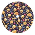 thumbnail image 1 of KLL 30" Christmas Tree Skirt Skull gold flower Xmas Tree Skirts Mat for New Year Xmas Holiday Party Indoor Outdoor Home Decoration, 1 of 5