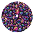 thumbnail image 1 of KLL 30" Christmas Tree Skirt Skull rainbow star mushroom Xmas Tree Skirts Mat for New Year Xmas Holiday Party Indoor Outdoor Home Decoration, 1 of 5