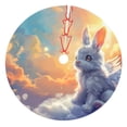 thumbnail image 1 of KLL 30" Christmas Tree Skirt Sunshine Colorful Cloud Rabbit Xmas Tree Skirts Mat for New Year Xmas Holiday Party Indoor Outdoor Home Decoration, 1 of 5