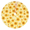 thumbnail image 1 of KLL 30" Christmas Tree Skirt Yellow White Striped Sunflower Xmas Tree Skirts Mat for New Year Xmas Holiday Party Indoor Outdoor Home Decoration, 1 of 5