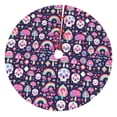 thumbnail image 1 of KLL 30" Christmas Tree Skirt cute Skull rainbow mushroom Xmas Tree Skirts Mat for New Year Xmas Holiday Party Indoor Outdoor Home Decoration, 1 of 5