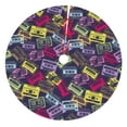 thumbnail image 1 of KLL 36" Christmas Tree Skirt Retro Cassette Music Xmas Tree Skirts Mat for New Year Xmas Holiday Party Indoor Outdoor Home Decoration, 1 of 1