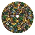 thumbnail image 1 of KLL 48" Christmas Tree Skirt Hawaiian Culture Symbols Xmas Tree Skirts Mat for New Year Xmas Holiday Party Indoor Outdoor Home Decoration, 1 of 5