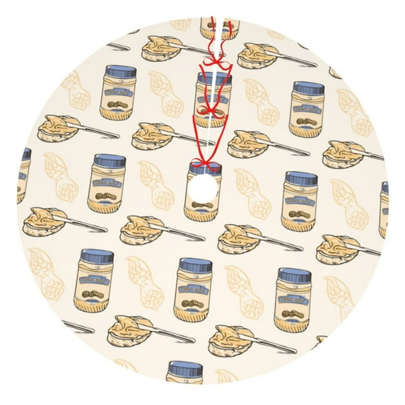 KLL 48" Christmas Tree Skirt Peanuts Xmas Tree Skirts Mat for New Year Xmas Holiday Party Indoor Outdoor Home Decoration