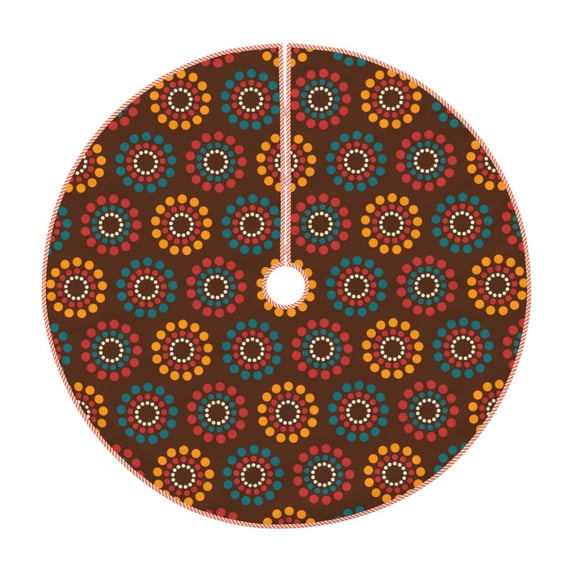 KLL 60s and 70s Aesthetic1 Christmas Tree Skirt 48" ,Party Decorations Farmhouse for Christmas Decorations Holiday Party