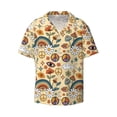 thumbnail image 1 of KLL 70s Hippie Style Print Men's Shirt Short Sleeve Button Down Summer Cuba Beach Shirts- Large, 1 of 7