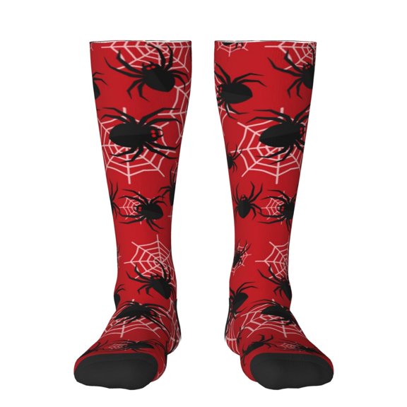 KLL A Web With A Spider 1 Print Cool Socks Men's Women's Crew Socks Funny Crazy Novelty Stockings