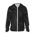 thumbnail image 1 of KLL Abstract Black And White Waves Print Men's Women’s UPF 50+ Sun Protection Outdoor Hoodie Jacket Long Sleeve Fishing Hiking Performance Shirt- Large, 1 of 5