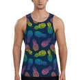 thumbnail image 1 of KLL Retro Bright Pineapple Print Men's Muscle Gym Workout Stringer Tank Tops Bodybuilding Fitness T-Shirts Tank Tops Men-4X-Large, 1 of 7