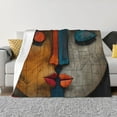 thumbnail image 1 of KLL Abstract Colorful Duality Print Fleece Throw Blanket, Horizontal Fleece Bedding Cute Soft Blankets Comfy Fleece Flannel Plush Home Decor for Couch & Bed -50"x40", 1 of 9