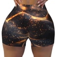 thumbnail image 1 of KLL Abstract Glowing Wave Pattern Pattern Workout Shorts for Women Scrunch Short Gym Yoga Running Sport Active Exercise Fitness Shorts, 1 of 5