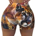 thumbnail image 1 of KLL Abstract Lion Painting Pattern Workout Shorts for Women Scrunch Short Gym Yoga Running Sport Active Exercise Fitness Shorts, 1 of 5