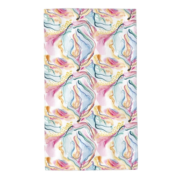 KLL Abstract Marble Texture Ultra Absorbent & Soft Hand Towels for Bath, Hand, Face, Gym and Spa-27.5x16in