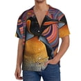 thumbnail image 1 of KLL Abstract Pattern Penguin Print Men's Shirt Short Sleeve Button Down Summer Cuba Beach Shirts- X-Large, 1 of 1