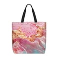 thumbnail image 1 of KLL Abstract Pink Gold Splash Pattern Aesthetic Tote Bag for Women Beach Bag Shopping Bags Shoulder Bag Reusable Grocery Bags, 1 of 1