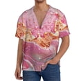 thumbnail image 1 of KLL Abstract Pink Gold Splash Print Men's Shirt Short Sleeve Button Down Summer Cuba Beach Shirts- 3X-Large, 1 of 5