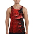 thumbnail image 1 of KLL Abstract Red Textured Canvas Print Men's Muscle Gym Workout Stringer Tank Tops Bodybuilding Fitness T-Shirts Tank Tops Men-3X-Large, 1 of 7