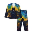 thumbnail image 1 of KLL Abstract Starry Sky Print Women's Long Sleeve Pajamas with Pants Sleepwear Loungewear 2 Set-X-Large, 1 of 7