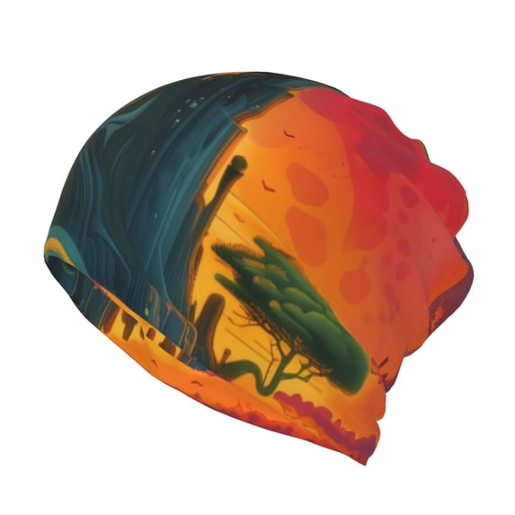 KLL Abstract Tree Castle Pirnt Wicking Running Beanie Head Wrap Cycling Bandana for Men Women