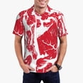 thumbnail image 1 of KLL Abstract meat Print Men's Short Sleeve Golf Polo,Three-Button Polo Shirts Summer Fashion Golf Shirt-Large, 1 of 6