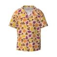 thumbnail image 1 of KLL Acorn Autumn Fall Leaf Leaves Print Men's Shirt Short Sleeve Button Down Summer Cuba Beach Shirts- 3X-Large, 1 of 7