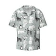 thumbnail image 1 of KLL African Animals Print Men's Shirt Short Sleeve Button Down Summer Cuba Beach Shirts- Large, 1 of 7