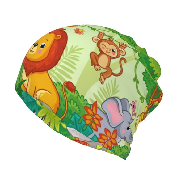 KLL African Animals in the Jungle Pirnt Wicking Running Beanie Head Wrap Cycling Bandana for Men Women