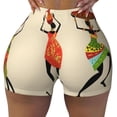 thumbnail image 1 of KLL African Women Pattern Workout Shorts for Women Scrunch Short Gym Yoga Running Sport Active Exercise Fitness Shorts, 1 of 8