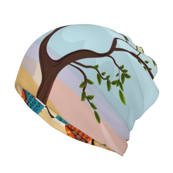 KLL African Women Pirnt Wicking Running Beanie Head Wrap Cycling Bandana for Men Women