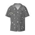 thumbnail image 1 of KLL Airplane Routes Around The World Print Men's Shirt Short Sleeve Button Down Summer Cuba Beach Shirts- Medium, 1 of 7