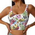 thumbnail image 1 of KLL America Landmarks1 for Workout Tank Tops for Women,U Back Fitness Top Built in Shelf Bras Padded Fit for Yoga Gym-Medium, 1 of 8