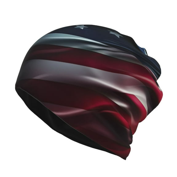 KLL American Flag Waving Print Pirnt Wicking Running Beanie Head Wrap Cycling Bandana for Men Women