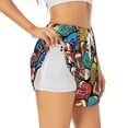 thumbnail image 1 of KLL American Football Pattern Shorts Women,Athletic Shorts High Waisted Running Shorts Pocket Sporty Short Gym Elastic Workout Shorts-Small, 1 of 7