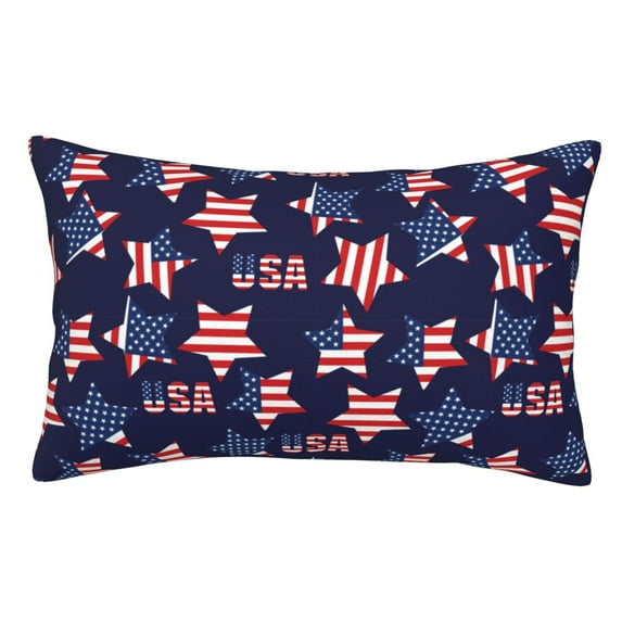 KLL American Stars Pillow Covers Envelope Closure,Super Soft and Cozy Fuzzy Fleece Pillow Case Cover (No pillow core) 20"x30"