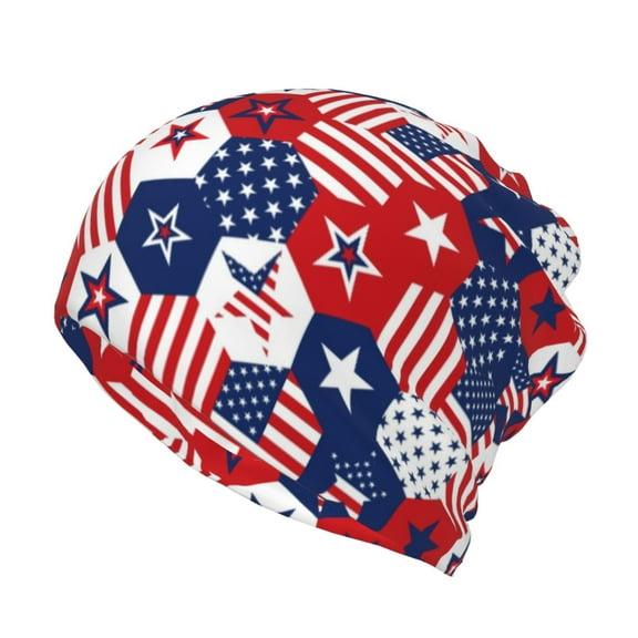 KLL American Stars2 Pirnt Wicking Running Beanie Head Wrap Cycling Bandana for Men Women