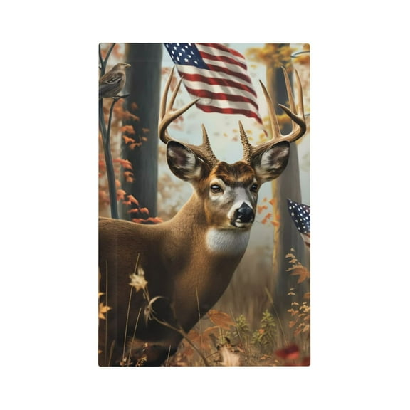 KLL American Wildlife Deer Forest Pattern Electrical Outlet Covers, 3" x 5" 1 Pack Electric Receptacle Plug Covers for Decorator Receptacle Outlet & Switch-Style V