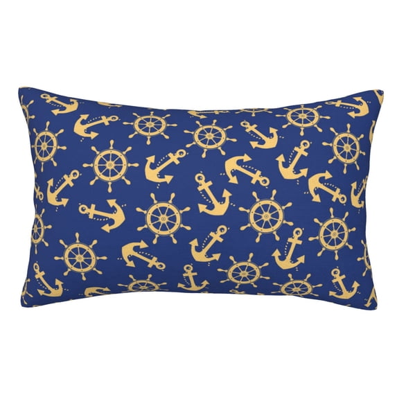KLL Anchors and Nautical Pillow Covers Envelope Closure,Super Soft and Cozy Fuzzy Fleece Pillow Case Cover 14"x20"
