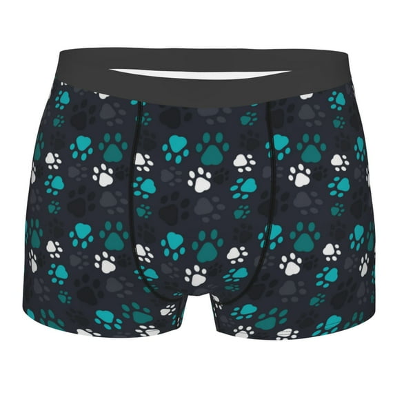 KLL Animal Footprints Men's Cotton Boxer Briefs Underwear-Large