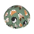thumbnail image 1 of KLL Animal Heads Pattern Shower Cap & Bath Cap for Women,Reversible Oversized Waterproof Shower Caps for all Hair Lengths,Elastic Reusable Bathing Hair Cap, 1 of 6