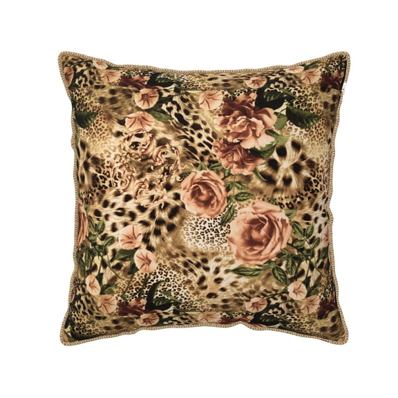 KLL Animal Leopard Decorative Throw Pillow Covers Velvet Soft for Couch Sofa Bedroom Living Room Outdoor (No pillow core)- 16"x16"